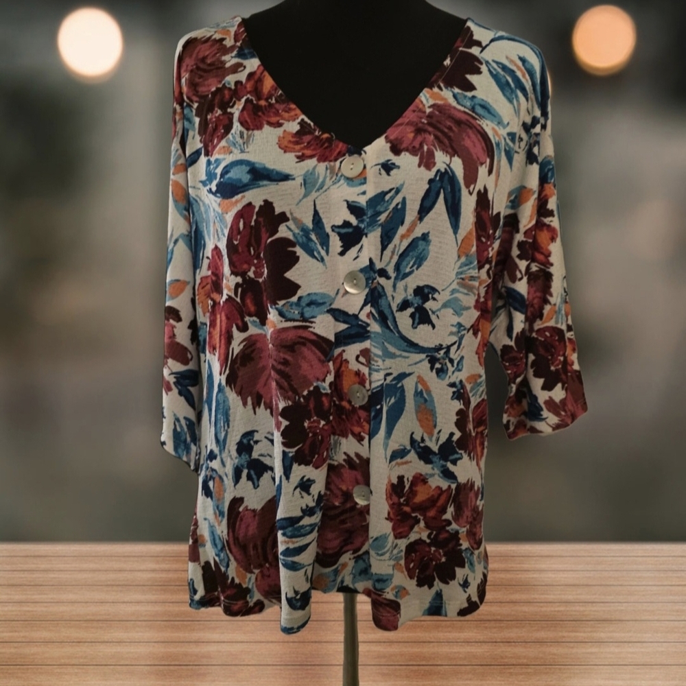 Floral Button-Up Women's Top